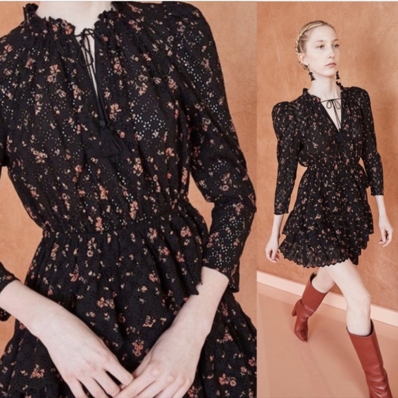 Ulla Johnson Dresses & Skirts - Ulla Johnson Josette Floral Lace Ruffle Cocktail Party Dress XS